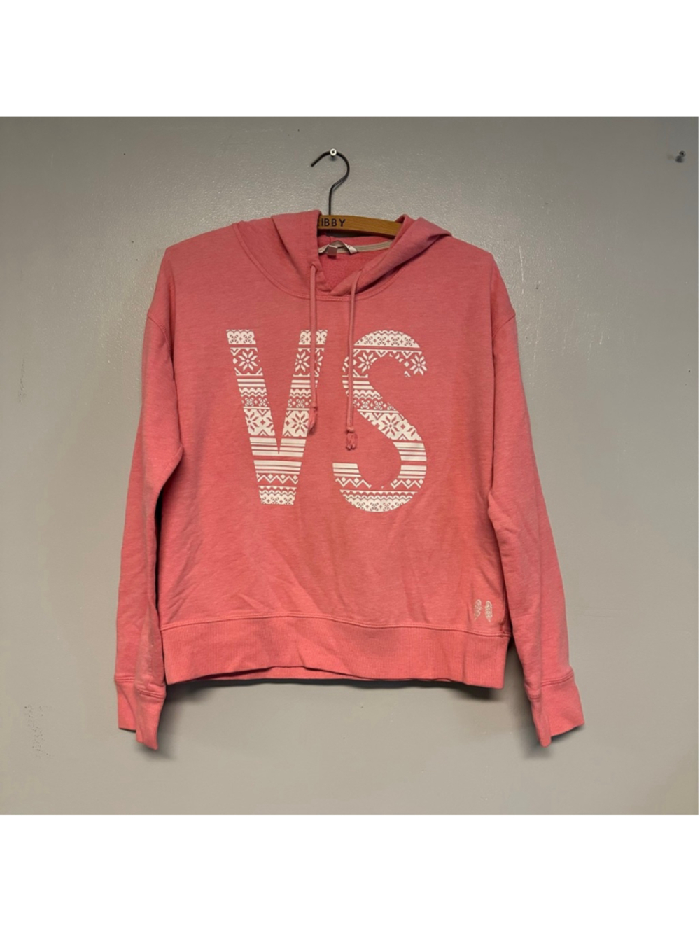 Victoria's Secret Pink & White VS Hoodie Size Medium Pullover loungewear